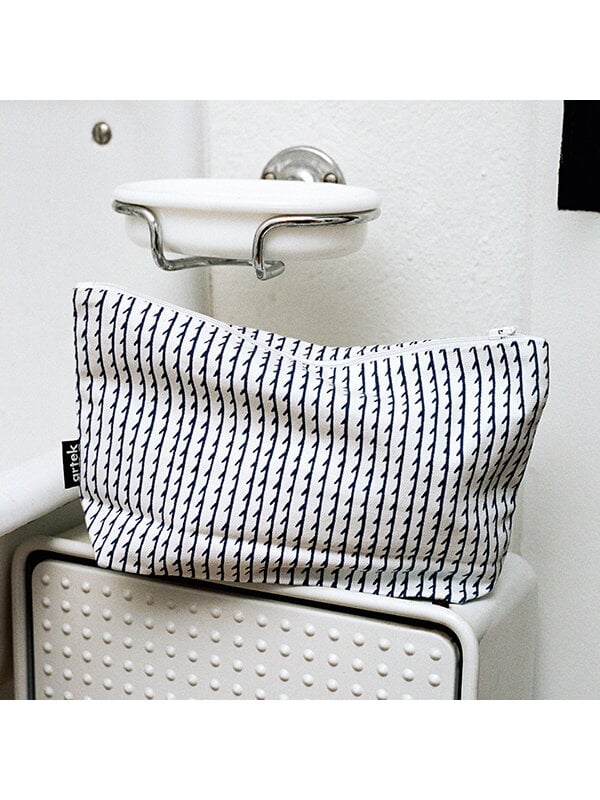 Toiletry & makeup bags, Rivi pouch, small, blue - white, Blue