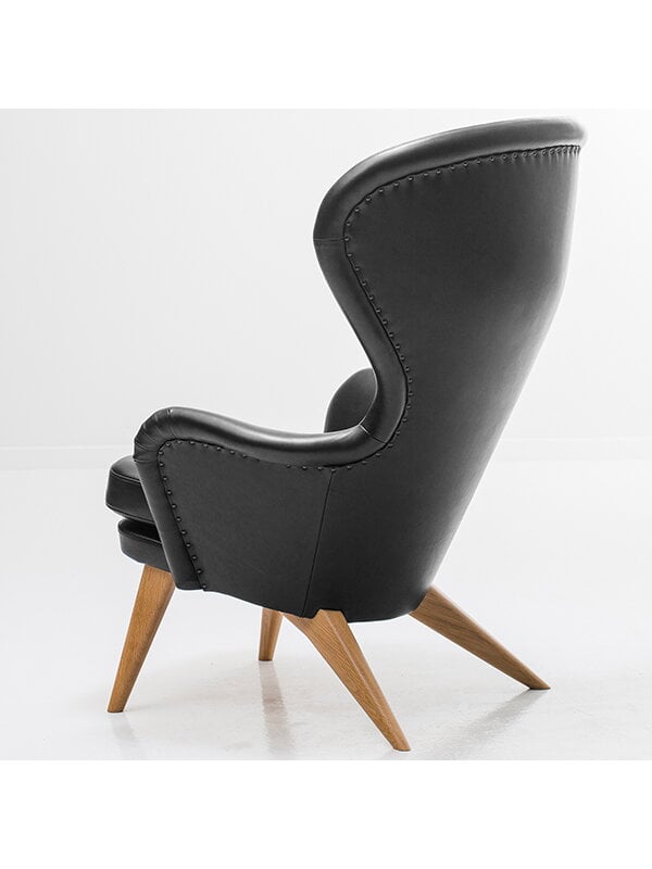 Armchairs & lounge chairs, Siesta lounge chair, oak - black leather Sørensen, Black