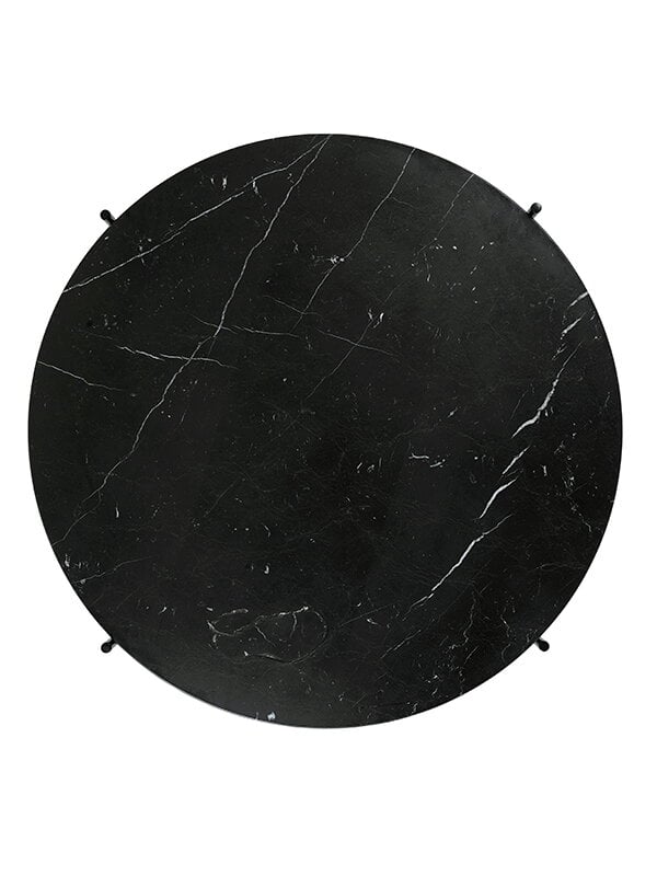 Tavoli da salotto, Tavolino TS, 80 cm, ottone - marmo nero, Nero