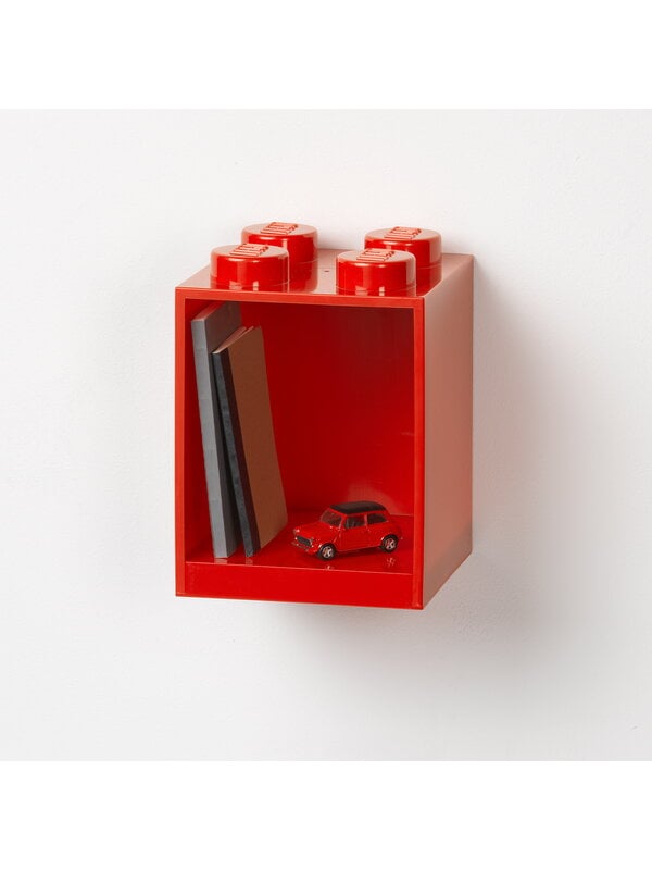 Scatole, Mensola Lego Brick Shelf 4, rosso brillante, Rosso