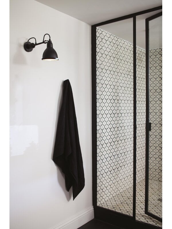 Luminaires de salle de bains, Applique Lampe Gras 304 Bathroom, abat-jour rond, noir, Noir