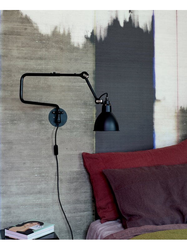 Wall lamps, Lampe Gras 303 wall lamp, round shade, black, Black