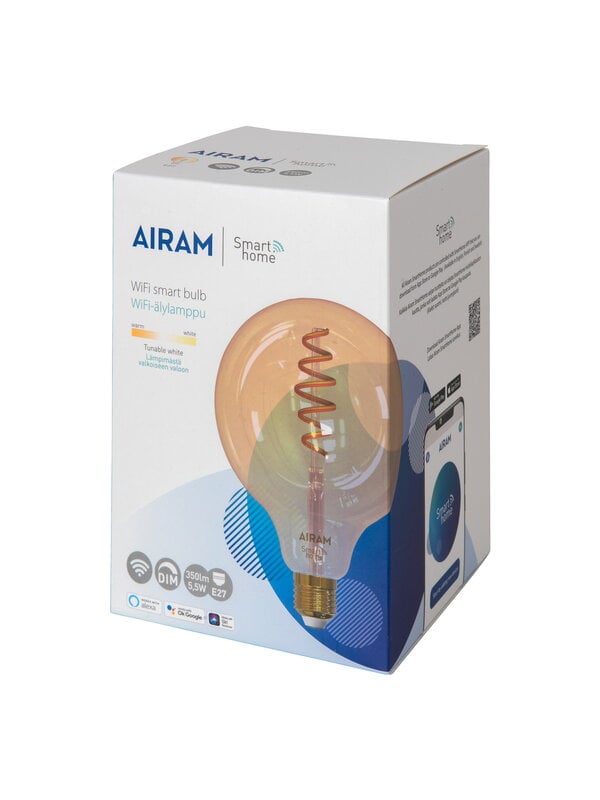 Light bulbs, SmartHome WiFi LED bulb G125, E27 5,5W 350lm 1800-3000K, amber, Transparent