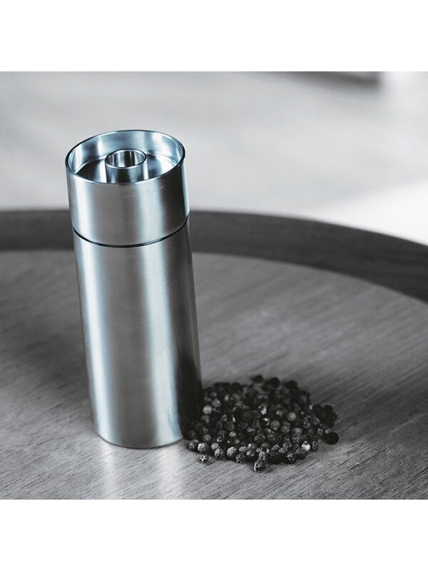 Salt & pepper, Arne Jacobsen pepper mill, steel, Silver