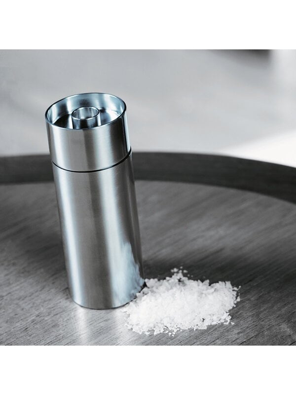 Salt och peppar, Arne Jacobsen saltkvarn, stål, Silver