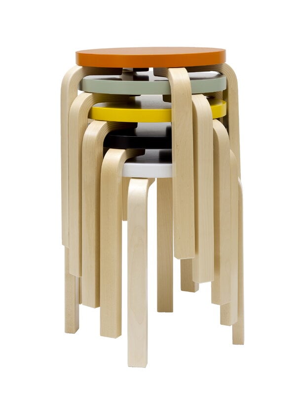 Stools, Aalto stool E60, orange - birch, Orange