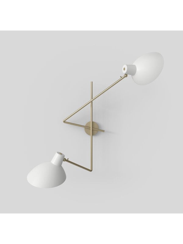 Wall lamps, VV Cinquanta Twin wall lamp, brass - white, White