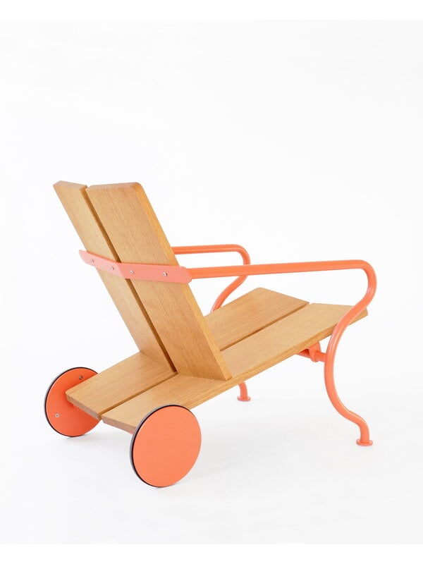 Outdoor lounge chairs, Oona deck chair, orange, Natural