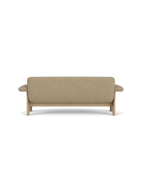 Sofas, Brasilia Sofa, 2-Sitzer, Eiche dunkel gebeizt - Bouclé 02, Beige