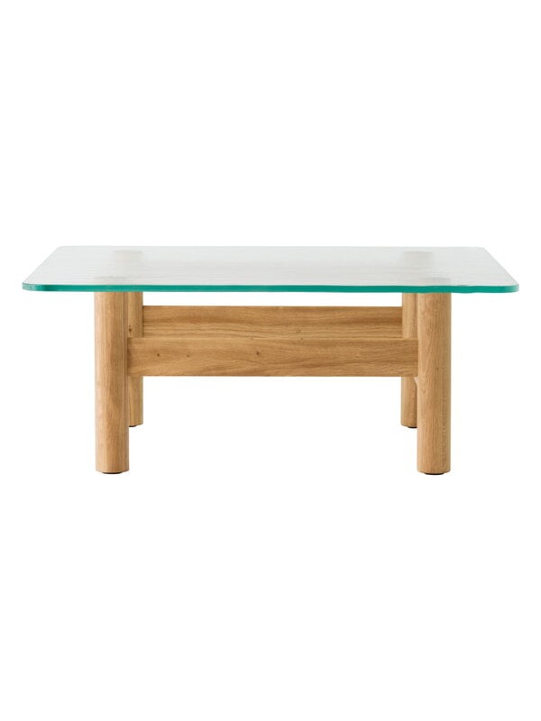 Coffee tables, Brasilia lounge table, natural oak - clear glass, Transparent