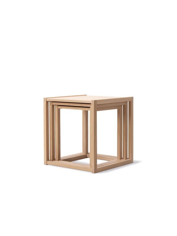 Side & end tables, BM375 nesting tables, light oiled oak, Natural