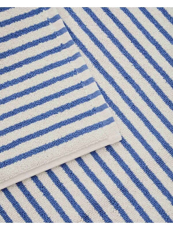 Bath rugs, Bath mat, 70 x 50 cm, coastal stripes, White