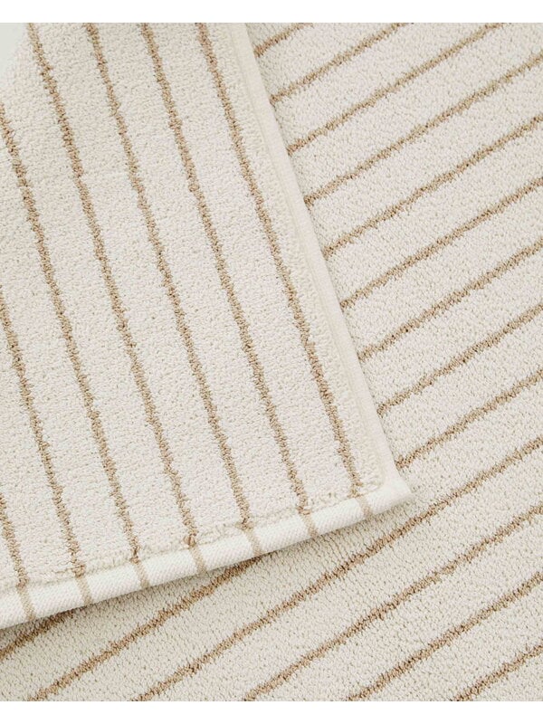 Bath rugs, Bath mat, 70 x 50 cm, sienna stripes, White