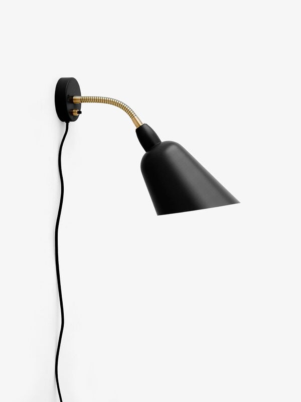 Wall lamps, Bellevue AJ9 wall lamp, black - brass, Black