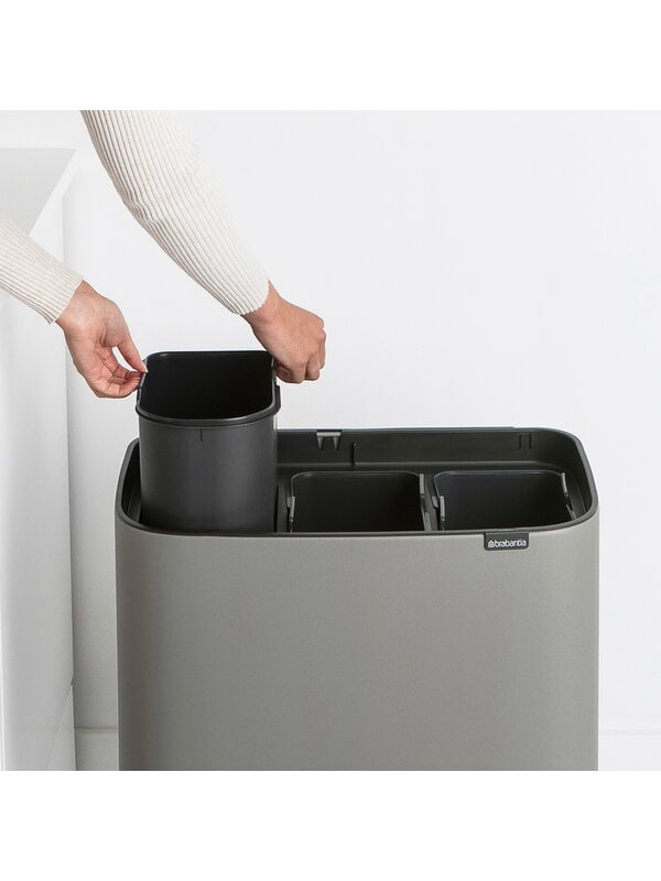 Waste bins, Bo Touch Bin 3 x 11 L, Sense of Luxury, grey, Gray