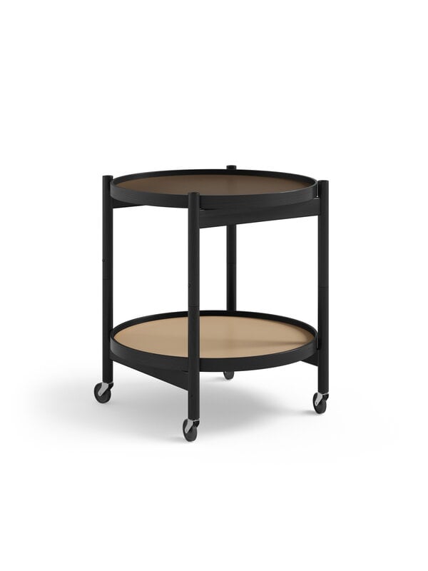 Kitchen carts & trolleys, Bølling tray table 50 cm, black lacquered beech - earth, Black
