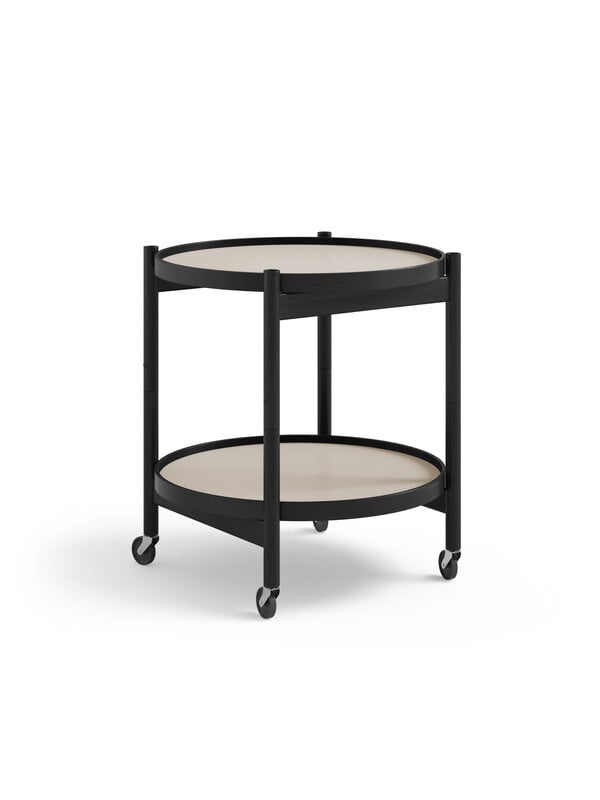 Kitchen carts & trolleys, Bølling tray table 50 cm, black lacquered beech - stone, Black