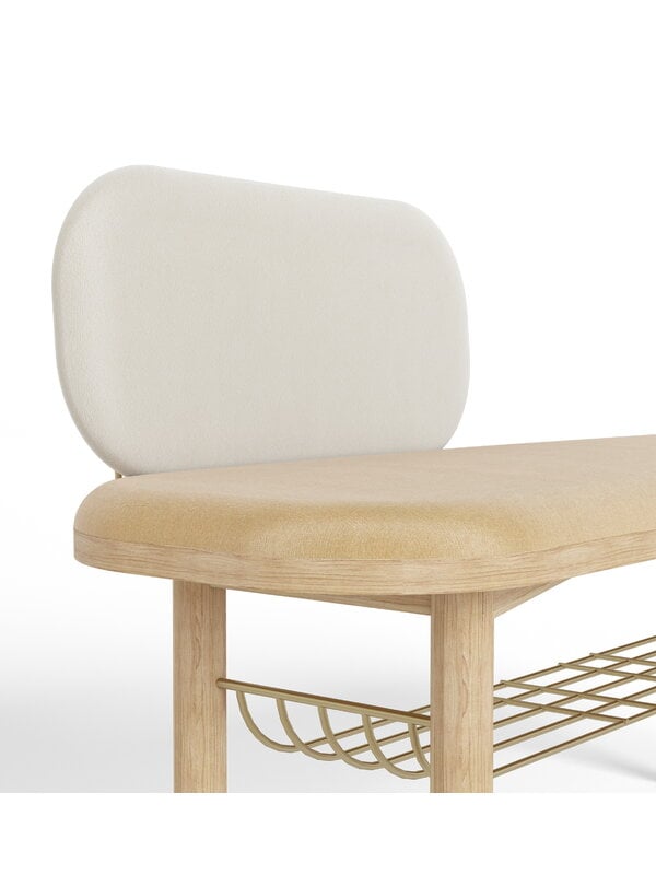 Panche, Eustache bench, oak - camel - beige, Naturale