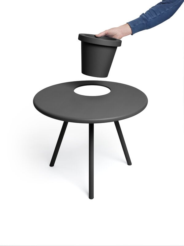 Side & end tables, Bakkes side table with pot, anthracite, Black