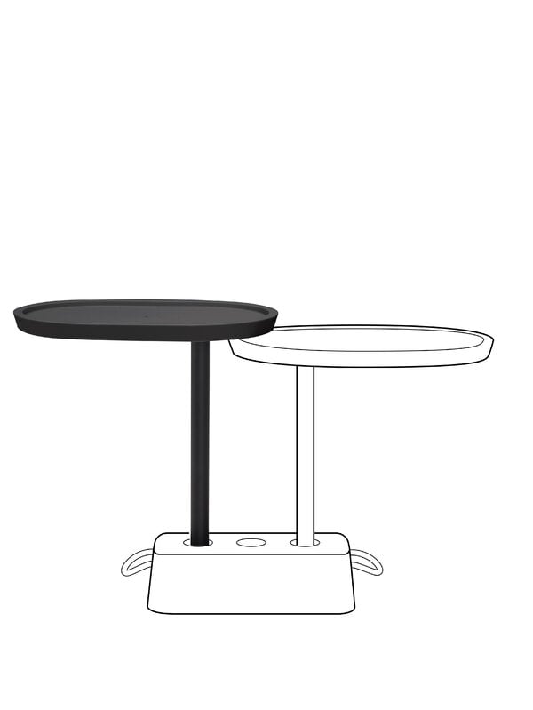 Tables de jardin, Plateau d’appoint Brick's Buddy, anthracite, Noir