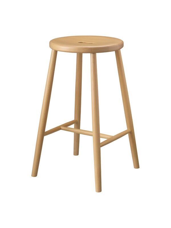 Bar stools & chairs, J27C counter stool, 65 cm, lacquered beech, Natural