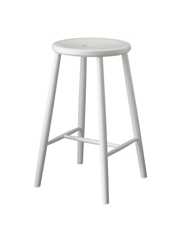 Sedie e sgabelli da bar, Sgabello da bar J27C, 65 cm, faggio bianco, Bianco