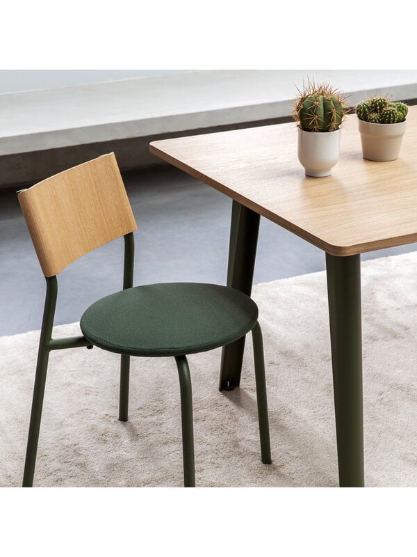 Ruokapöydät, New Modern pöytä 220 x 95 cm, tammi - tummanvihreä, Luonnonvärinen