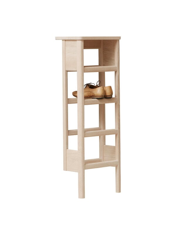 Shoe racks, A Line shoe rack, 35 cm, white oak, Natural