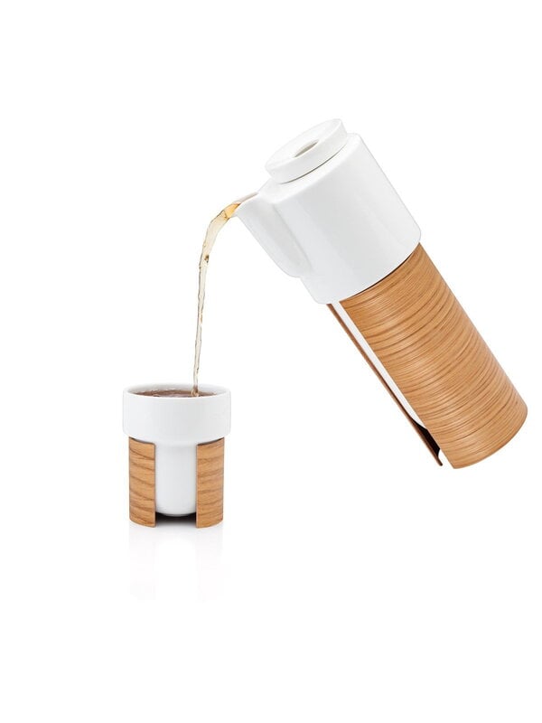 Kaffekannor och tekannor, Warm tekanna med keramiklock 1,1 l, ek, Naturfärgad