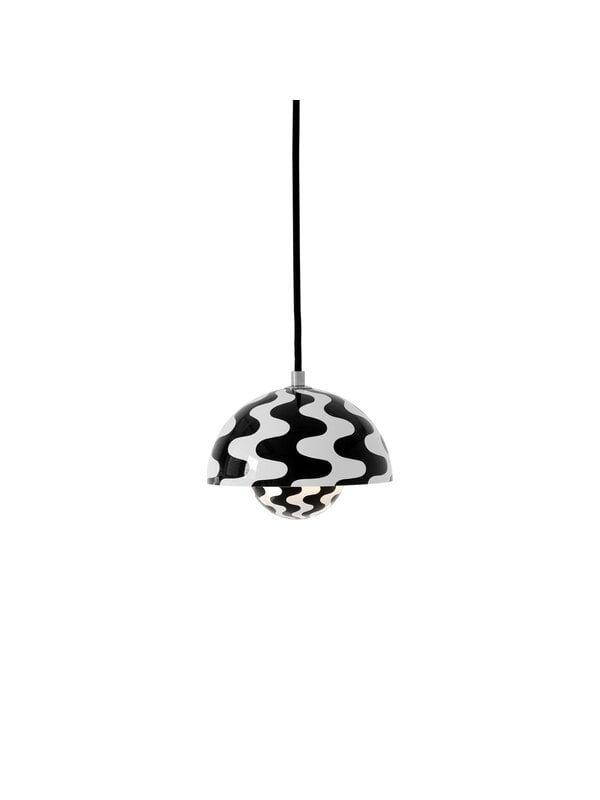 Pendant lamps, Flowerpot VP10 pendant, black - white, Black & white