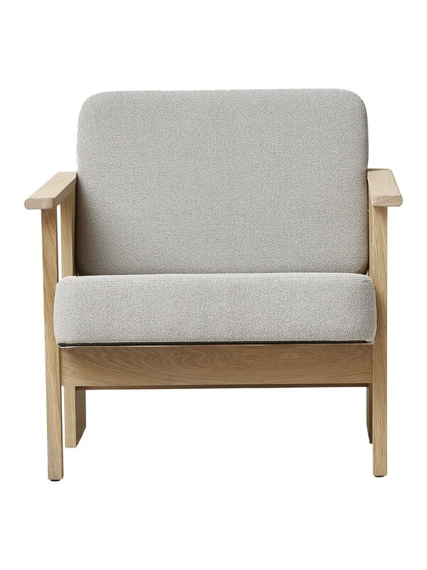Armchairs & lounge chairs, Block lounge chair, white oiled oak - Gabriel Grain 61247, Beige