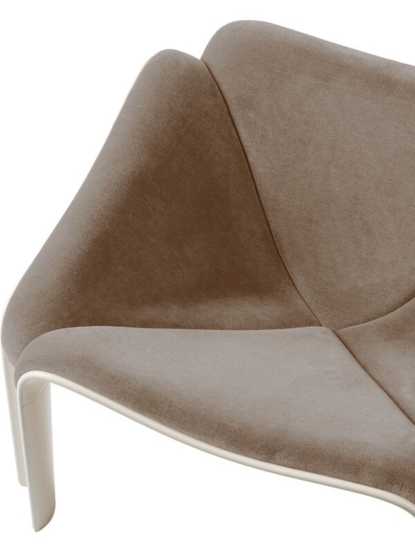 Poltrone, Poltrona F300, bianco alabastro - Alpaca Alto 012, Grigio