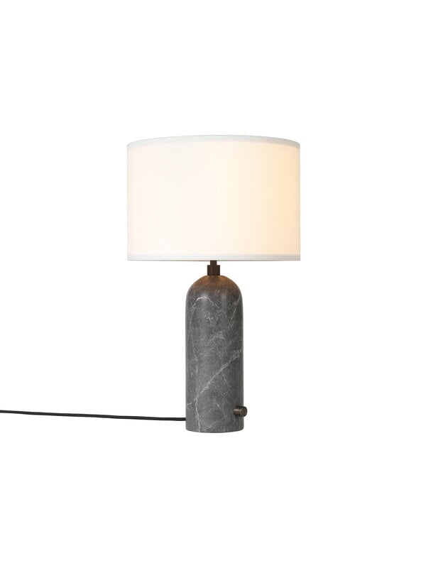Illuminazione, Lampada da tavolo Gravity, piccola, marmo grigio - bianco, Grigio