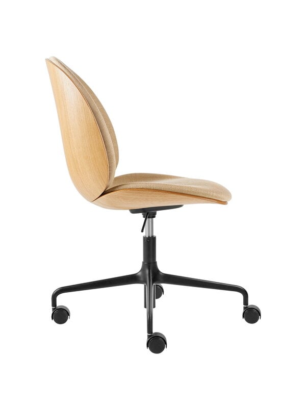 Office chairs, Beetle meeting chair w/ castors, height-adjust., oak - Flair 134, Beige