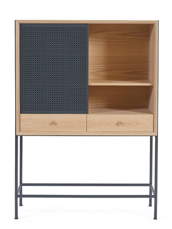 Credenze, Gabin cabinet, oak - slate grey, Grigio