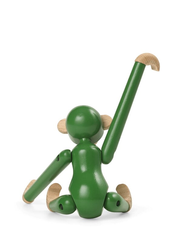 Figurines, Wooden monkey, mini, vintage green