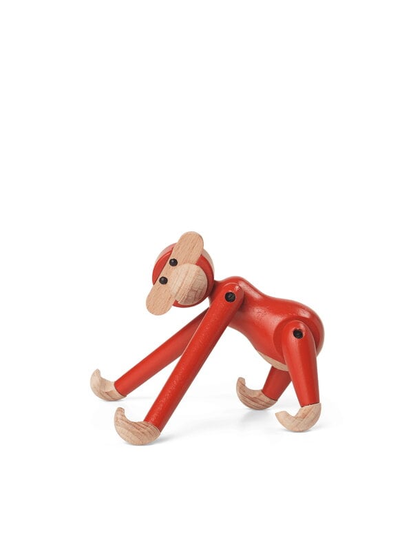 Figurines, Singe en bois Wooden Monkey, modèle mini, rouge vintage