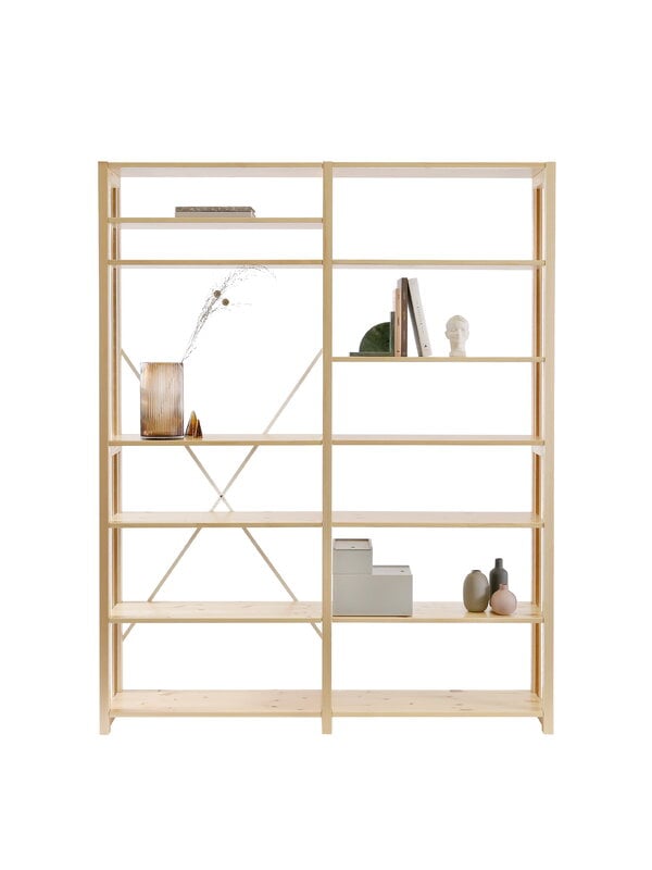Bookcases, Classic open shelf, double, natural, Natural
