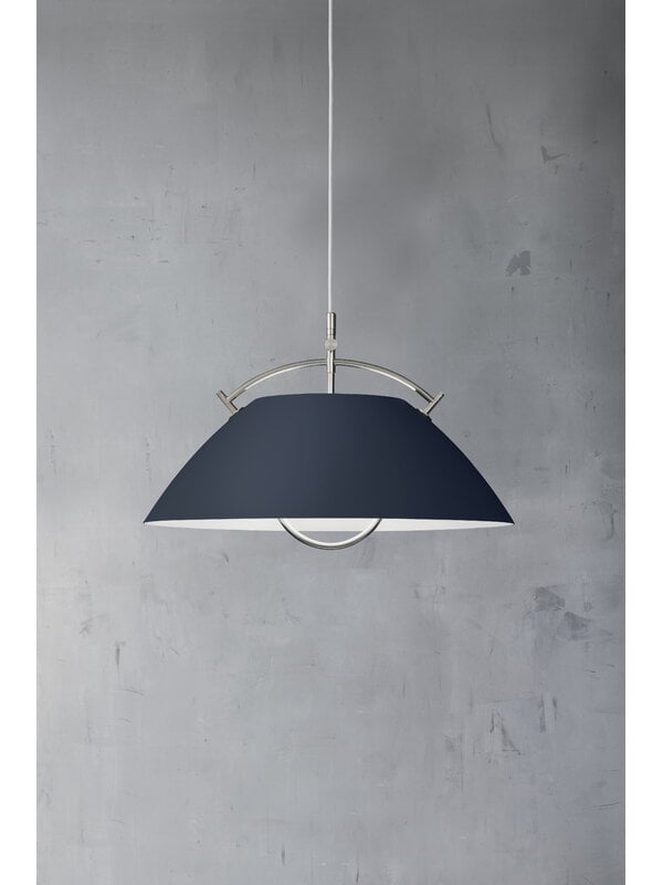 Lampade a sospensione, Lampada a sospensione Wegner, blu scuro - nickel, Blu