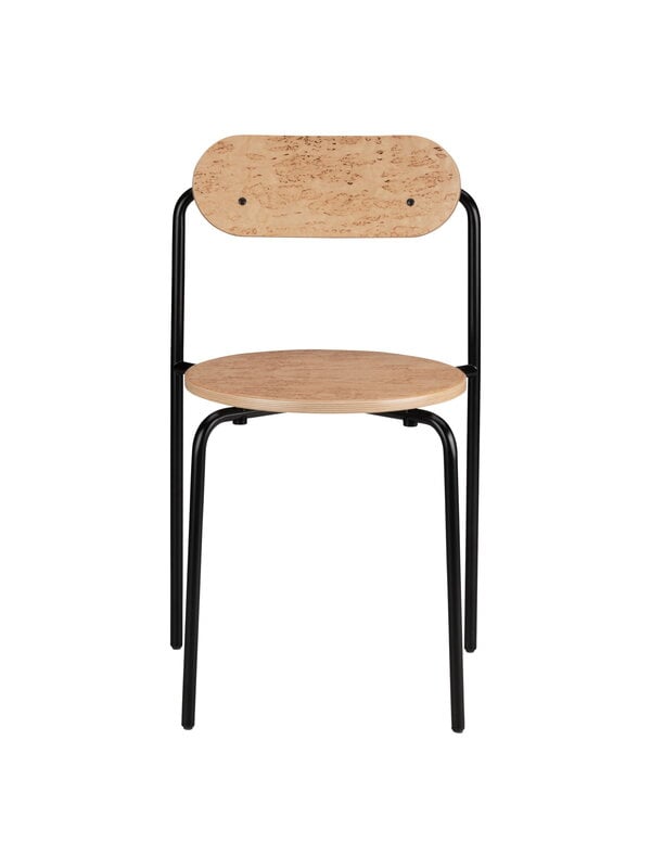 Dining chairs, Moderno chair, black - curly birch veneer, Black