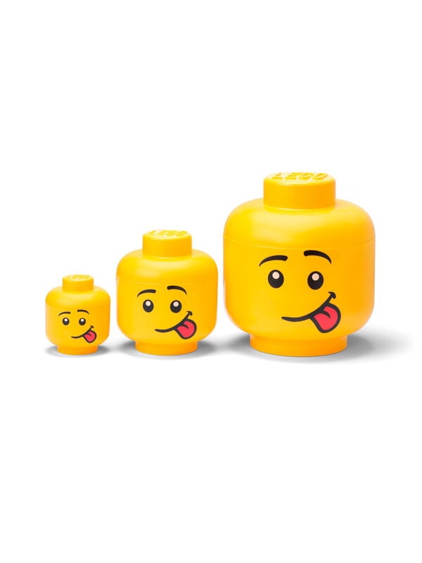 Storage containers, Lego Storage Mini Head container, Silly, Yellow