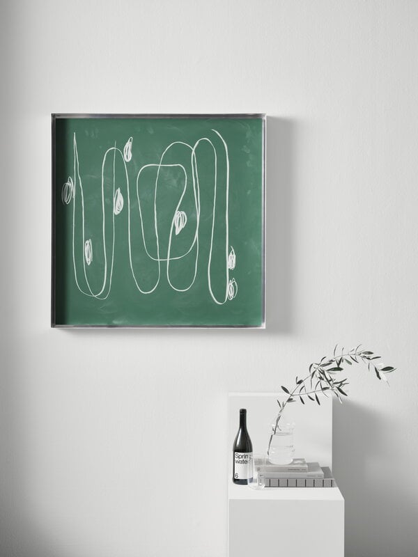 Noticeboards & whiteboards, Mathematics chalkboard, 90 x 90 cm, green, Green