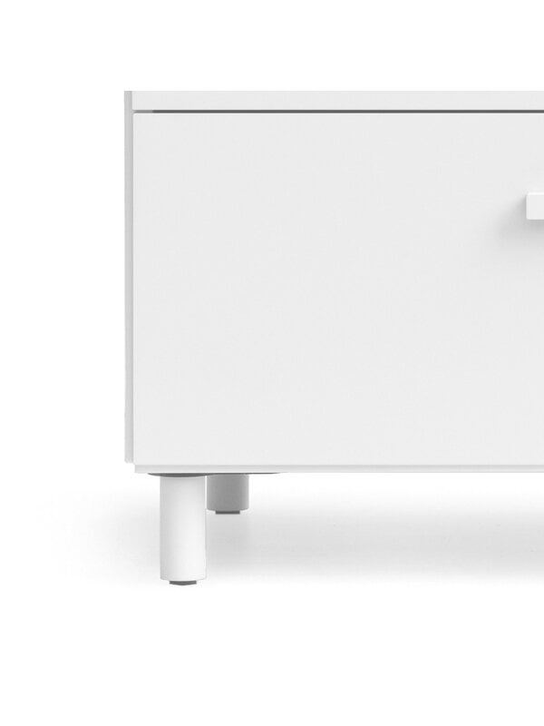 Storage furniture, Relief chest of drawers with legs, tall, white, White