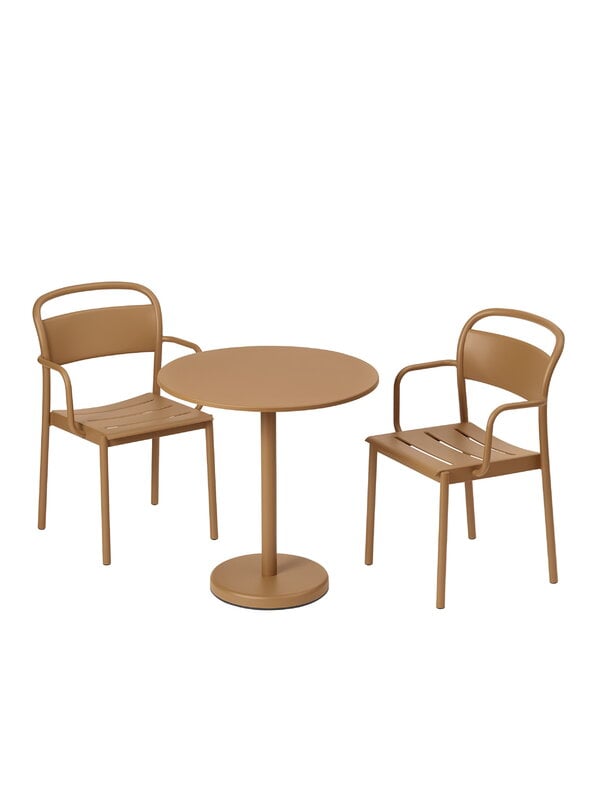 Terassipöydät, Linear Steel Café pöytä, 70 cm, poltettu oranssi, Musta