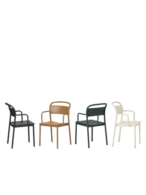 Patio chairs, Linear Steel armchair, black, Black