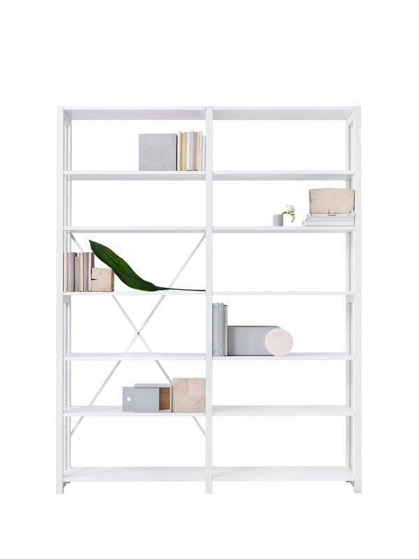 Bookcases, Classic open shelf, double, white, White