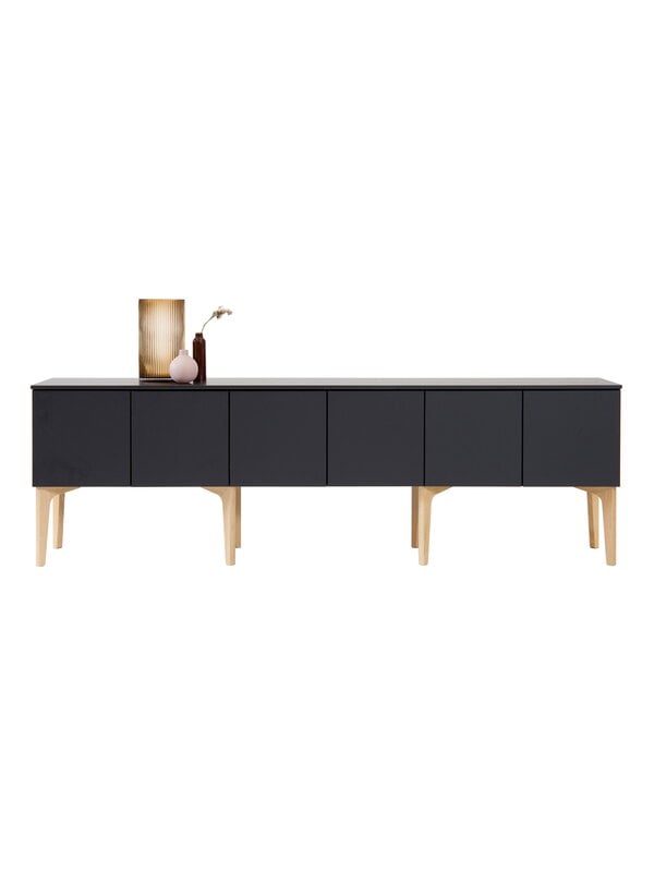 TV stands, Fuuga TV table with doors, black - oak, Black