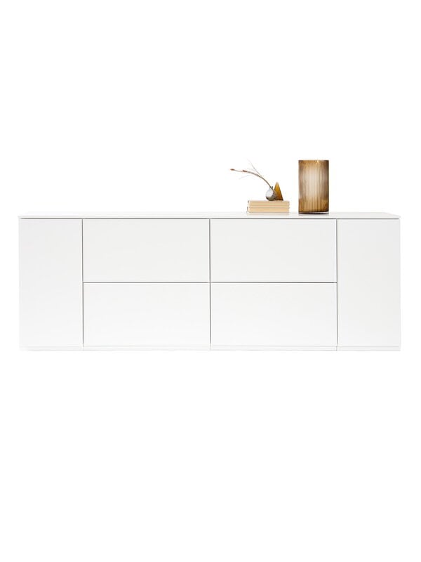 Sideboards & dressers, Fuuga sideboard, 192 cm, drawers and vertical doors, white, White