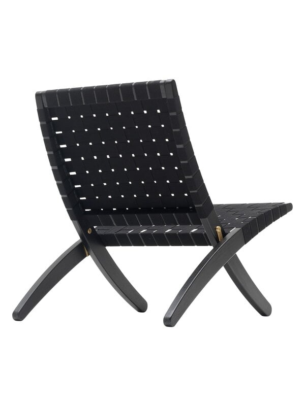 Fauteuils, Fauteuil lounge Cuba MG501, chêne noir - sangle noire, Noir