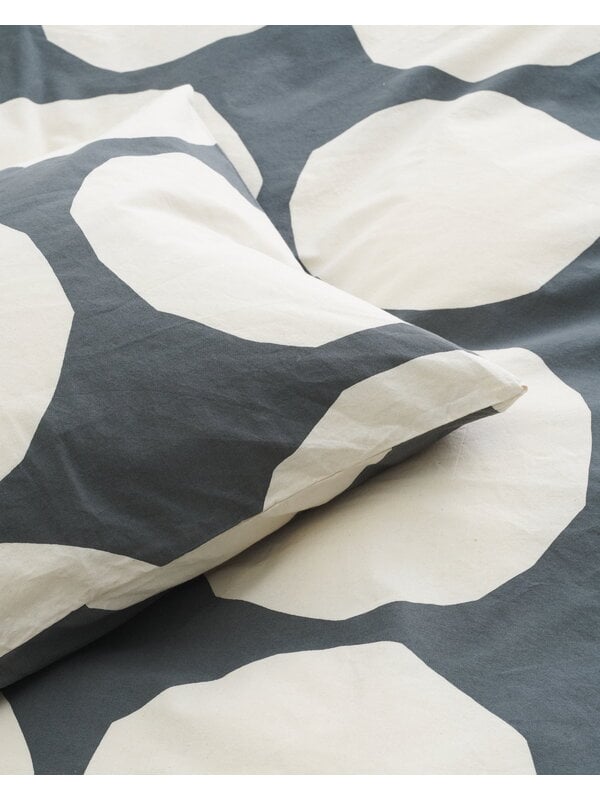 Duvet covers, Kivet duvet cover, 150 x 210 cm, charcoal - off-white, White